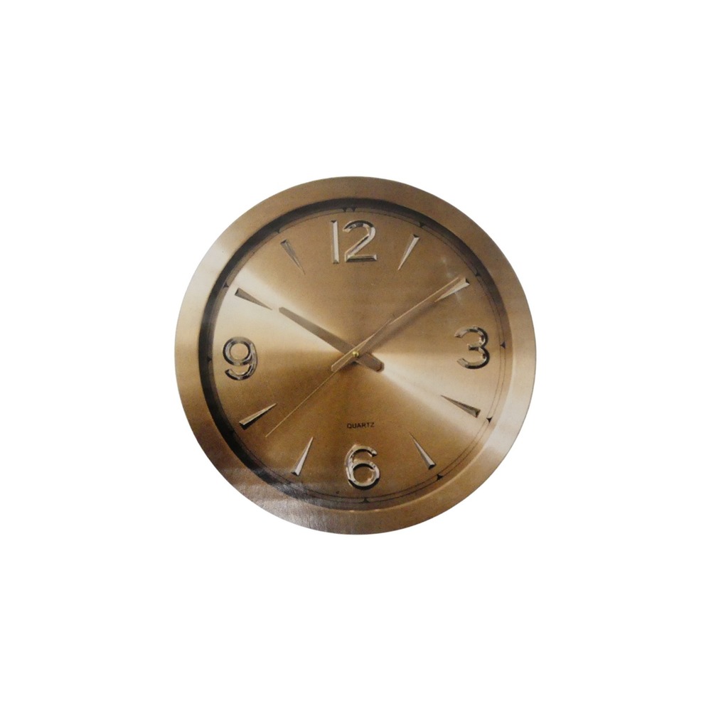 Metal Finishes Collection Wall Clock Unisex 16in Champagne Gold Quartz Analog